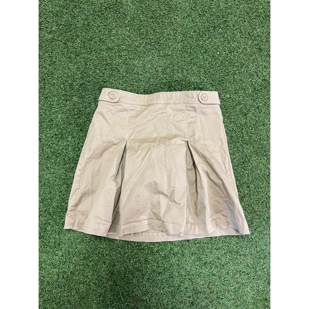 Amazon‎ Essentials Uniform Scooter Skorts Girls XL Brown Cotton Elastic Waist